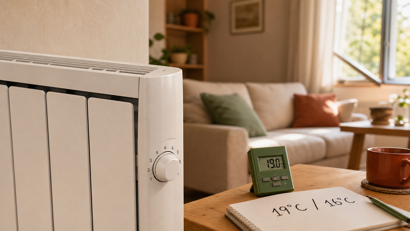 Comment régler un radiateur électrique : 19°C au salon