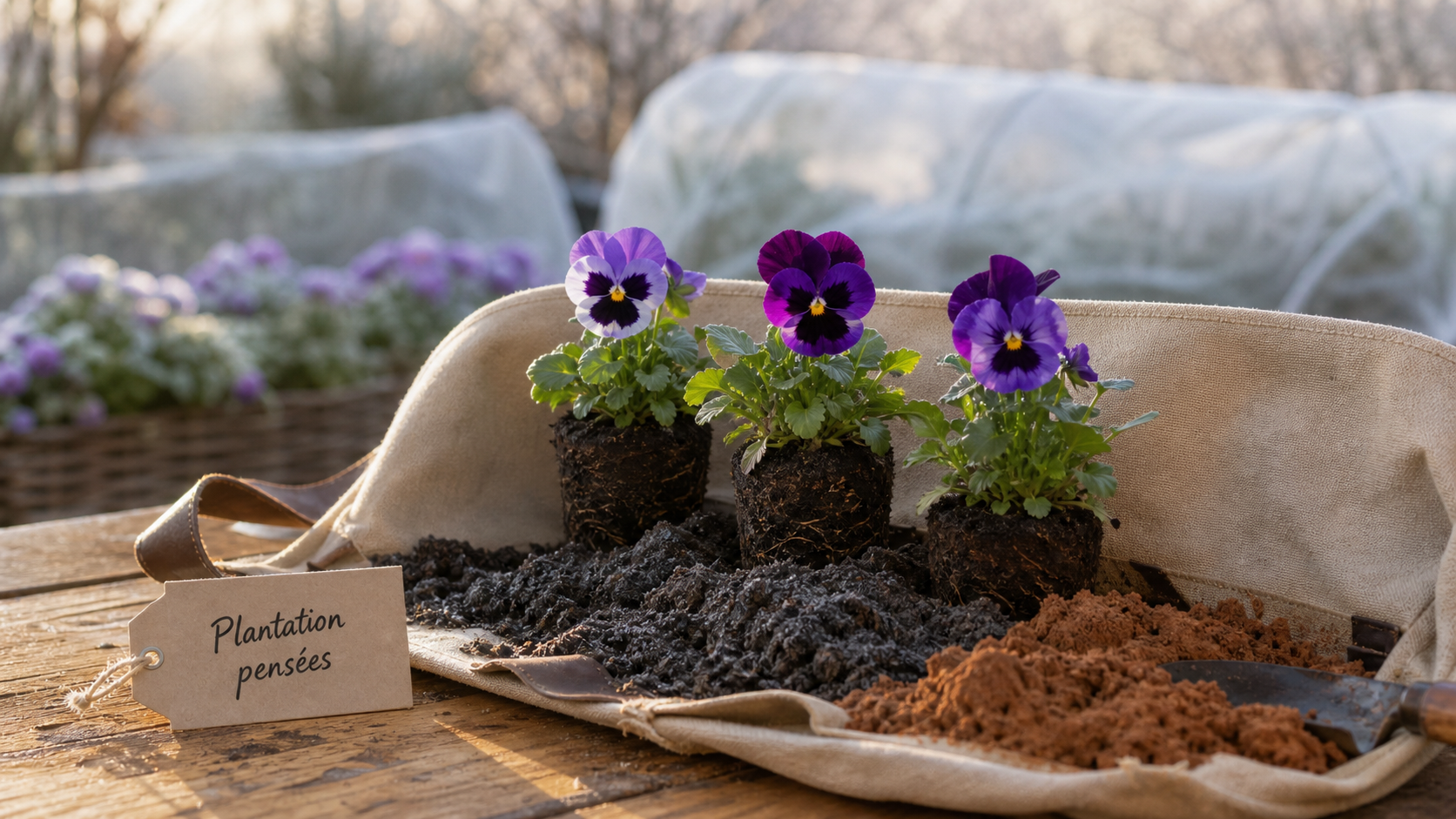 Quand planter des pensées : godets de semis en jardin