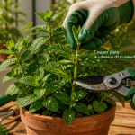 quand tailler la menthe, taille précise en pot