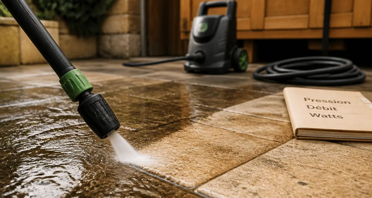 Quelle puissance pour un Karcher : jet haute pression sur dalles en pierre