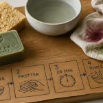 Savon fiel de boeuf utilisation : humidifier, frotter 20 min, rincer
