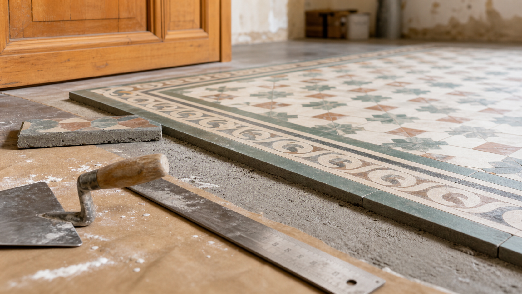 Carrelage en ciment ancien : pose sur chape neuve, motifs et épaisseur