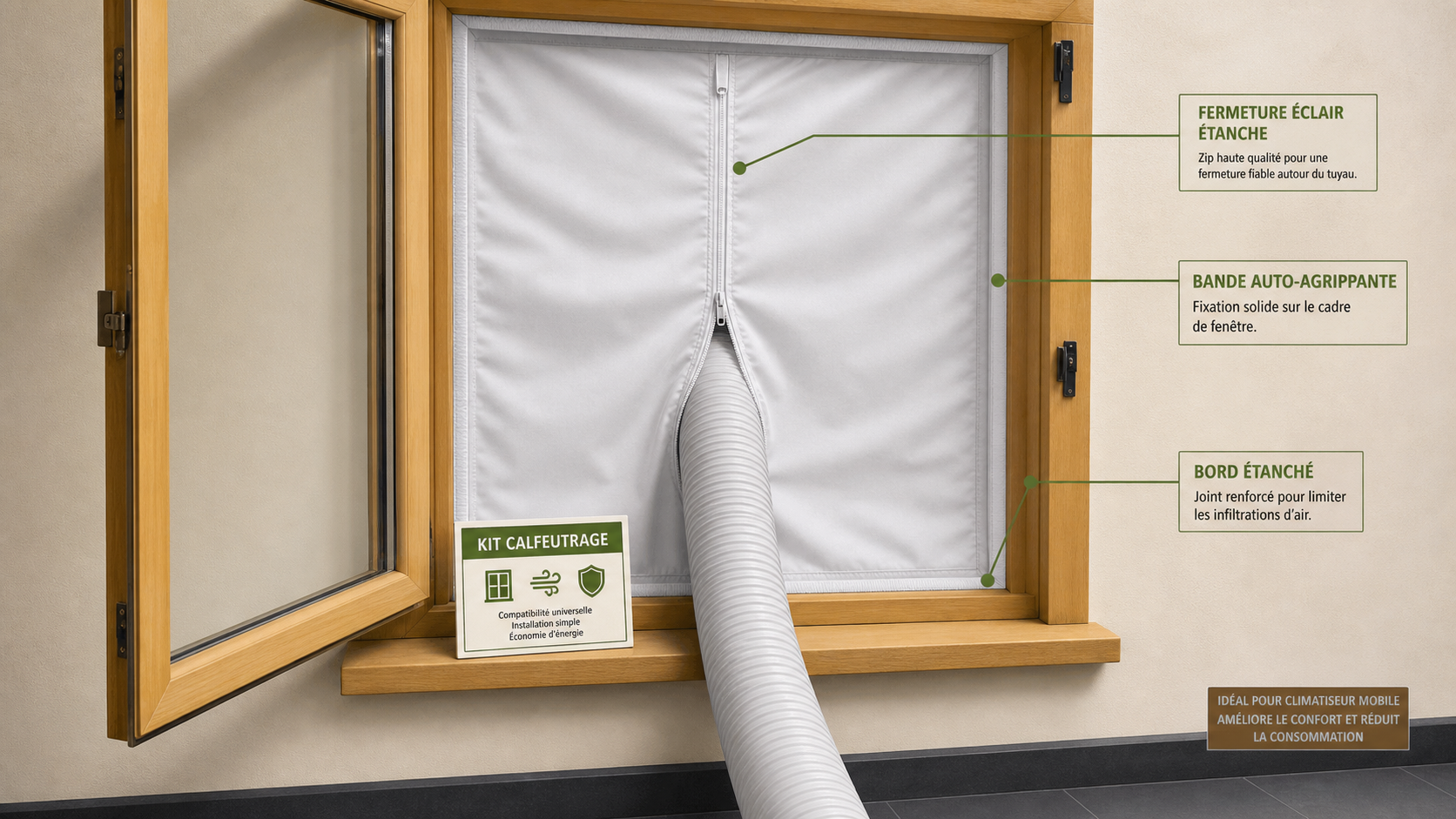 Meilleur kit calfeutrage pour climatiseur mobile : calfeutrage de la fenêtre