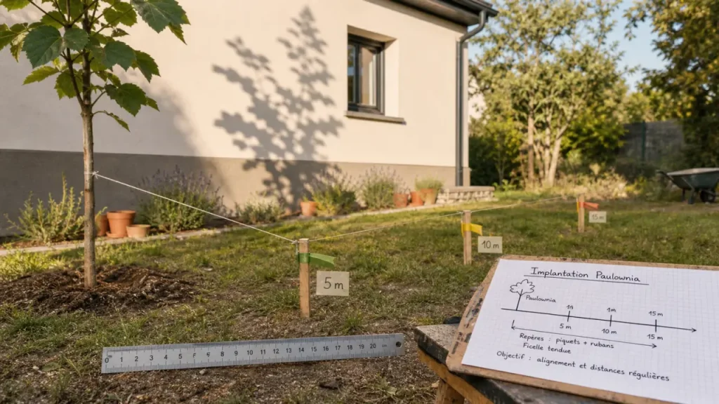 Paulownia près d’une maison : 5 mètres minimum, 10 à 15 mètres par prudence