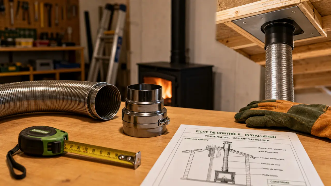 Poele a bois et tubage : conduit existant 150 mm
