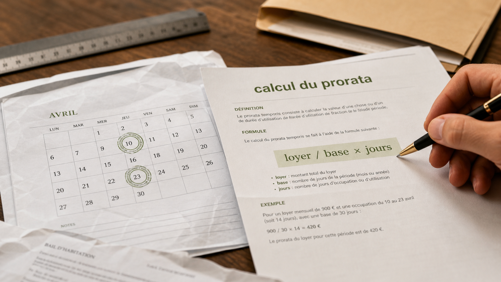 Prorata loyer calcul : 30 jours ou mois réel, méthode sans litige