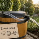 Récupérer l’eau de pluie au jardin : cuve, tuyau et gouttière