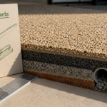 Résine drainante pour sol extérieur, vue en coupe