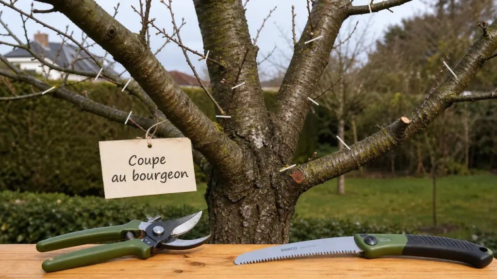 Tailler un cerisier adulte : sécateur et coupes au bourgeon