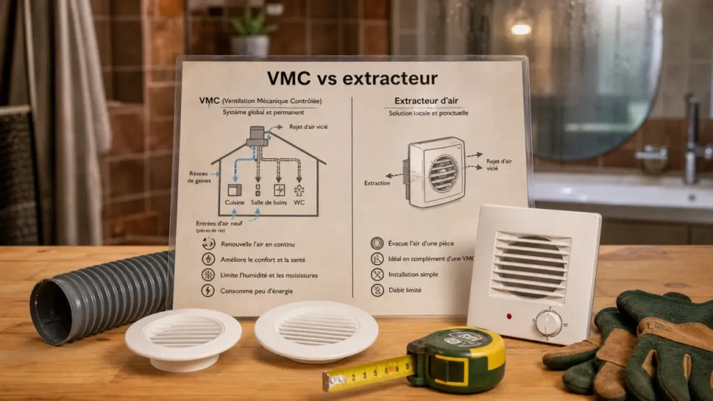 vmc extracteur : schéma de ventilation et extraction d’air
