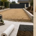 Allée carrossable pas chere : géotextile et gravier stabilisé avec drainage