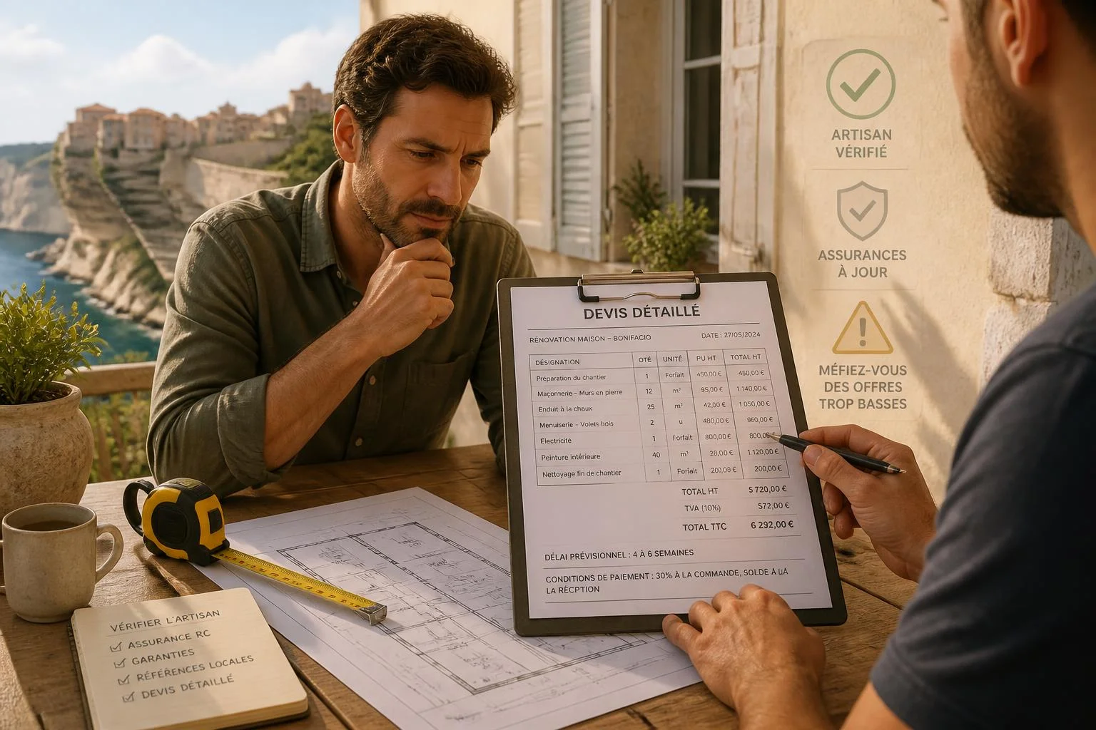 Bonifacio : vérifier artisan, devis et signaux d’alerte