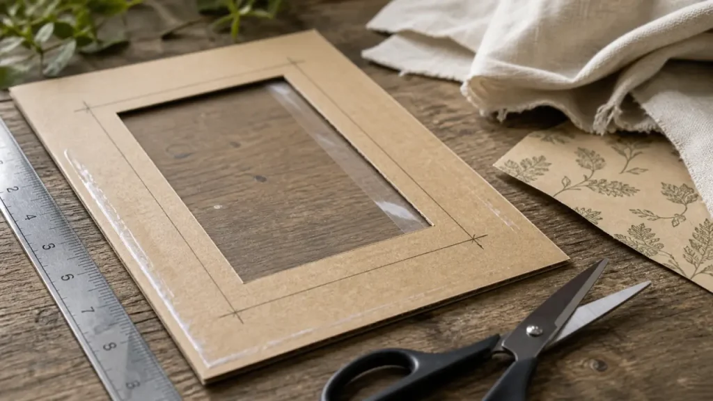 Cadre photo fabriquer DIY : mesurer carton ou bois