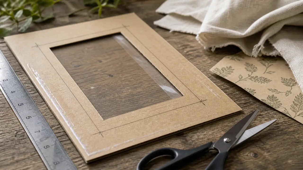 Cadre photo fabriquer DIY : mesurer carton ou bois