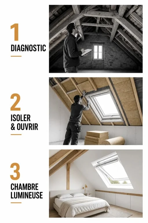 Aménager des combles : étapes de transformation d’un grenier en pièce habitable