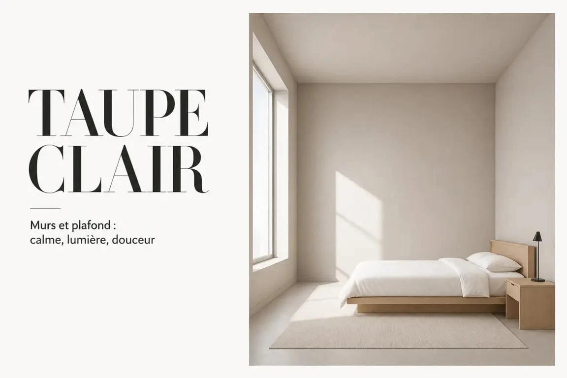 Peinture taupe clair dans une chambre lumineuse et apaisante