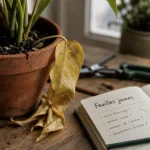 Feuille jaunissent : excès d’eau, manque de lumière ou carence