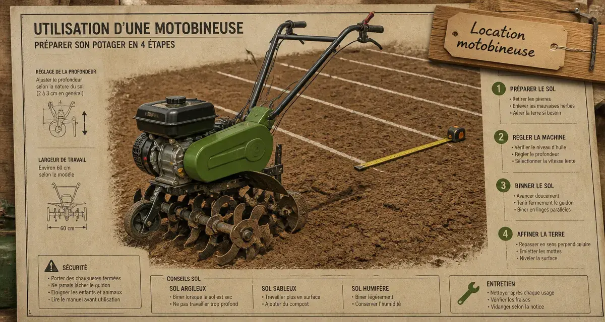 Location motobineuse : choisir la puissance selon votre terrain