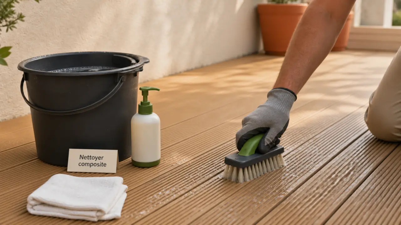 Nettoyer terrasse en composite : enlever vert, graisse et taches sans abîmer