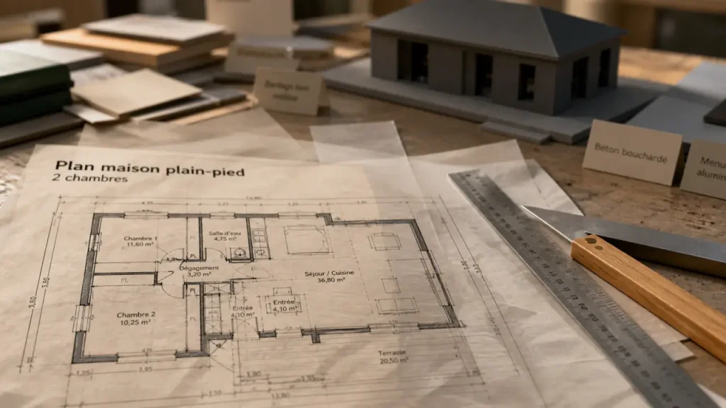 60, 80 ou 100 m² : quel plan maison plain-pied 2 chambres choisir sans perdre le jardin ?