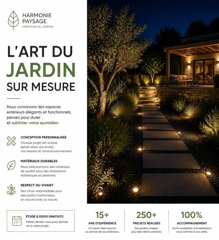 Inspiration aménagement du jardin photo avec éclairage extérieur nocturne