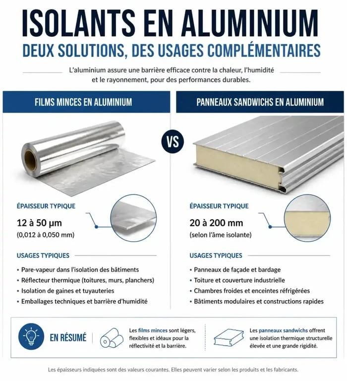 Comparatif des types d'isolants en aluminium pour la rénovation énergétique
