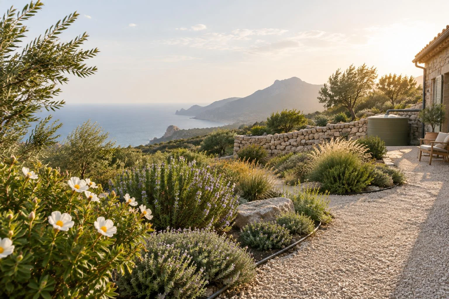Espace extérieur durable en Corse : maquis
