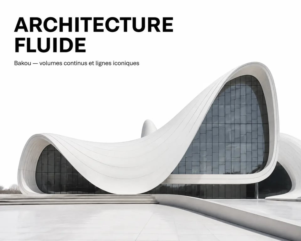Inspirations architecturales internationales pour vos projets de construction immobilière : Centre culturel Heydar Aliyev à Bakou aux lignes fluides.