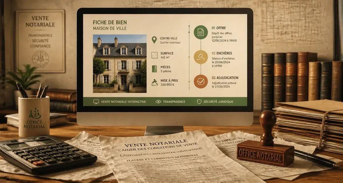 Immobilier notaire vente : documents, enchères et frais notaire