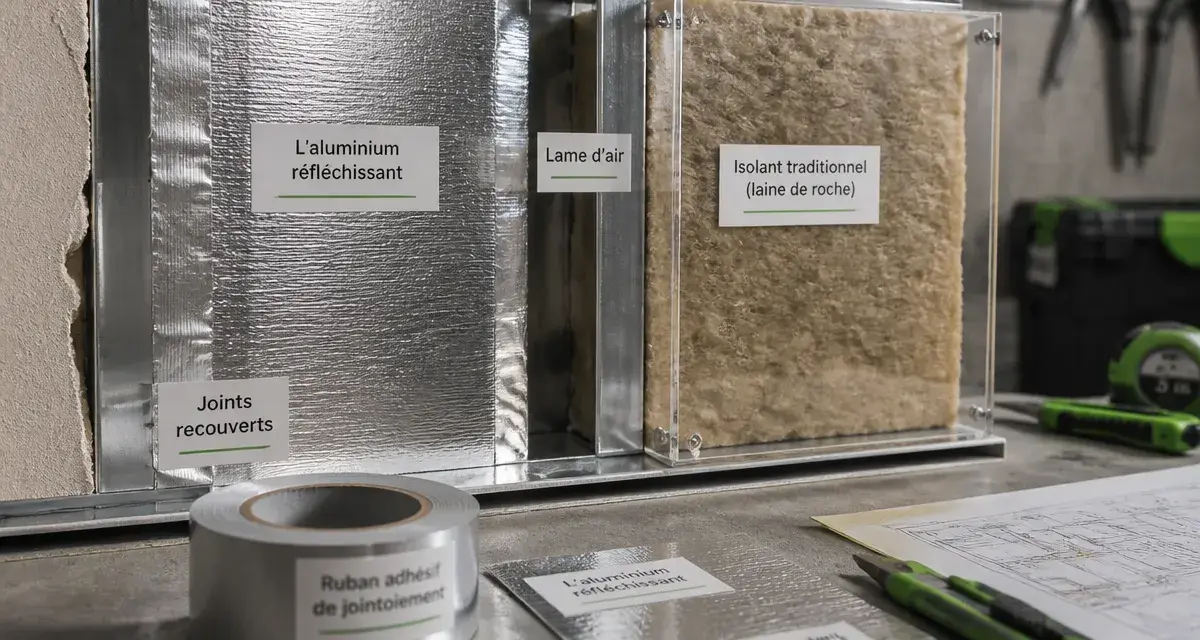 Isolation thermique aluminium : lame d’air et isolant avec aluminium réfléchissant