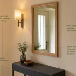 Miroir entree pour agrandir un vestibule sombre, reflet et console