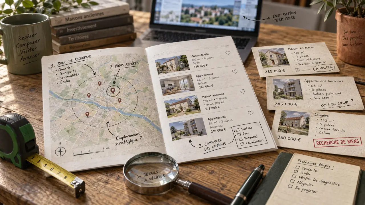 Vente immobilier etat : carte, loupe et filtres pour trouver des biens